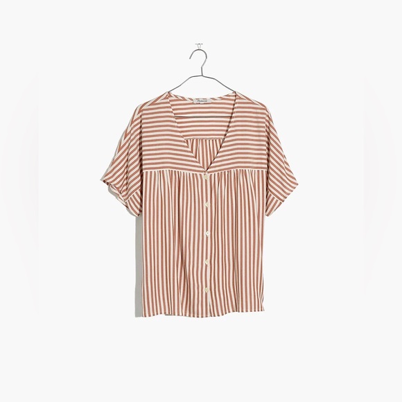 Madewell Rhyme Button-Front Top in Stripe Play Blouse size XXS EUC - Picture 4 of 11